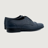High-Traction Rubber Outsole & Lug Tread Pattern on Attorney Derby Midnight Blue Leather Shoes For Men