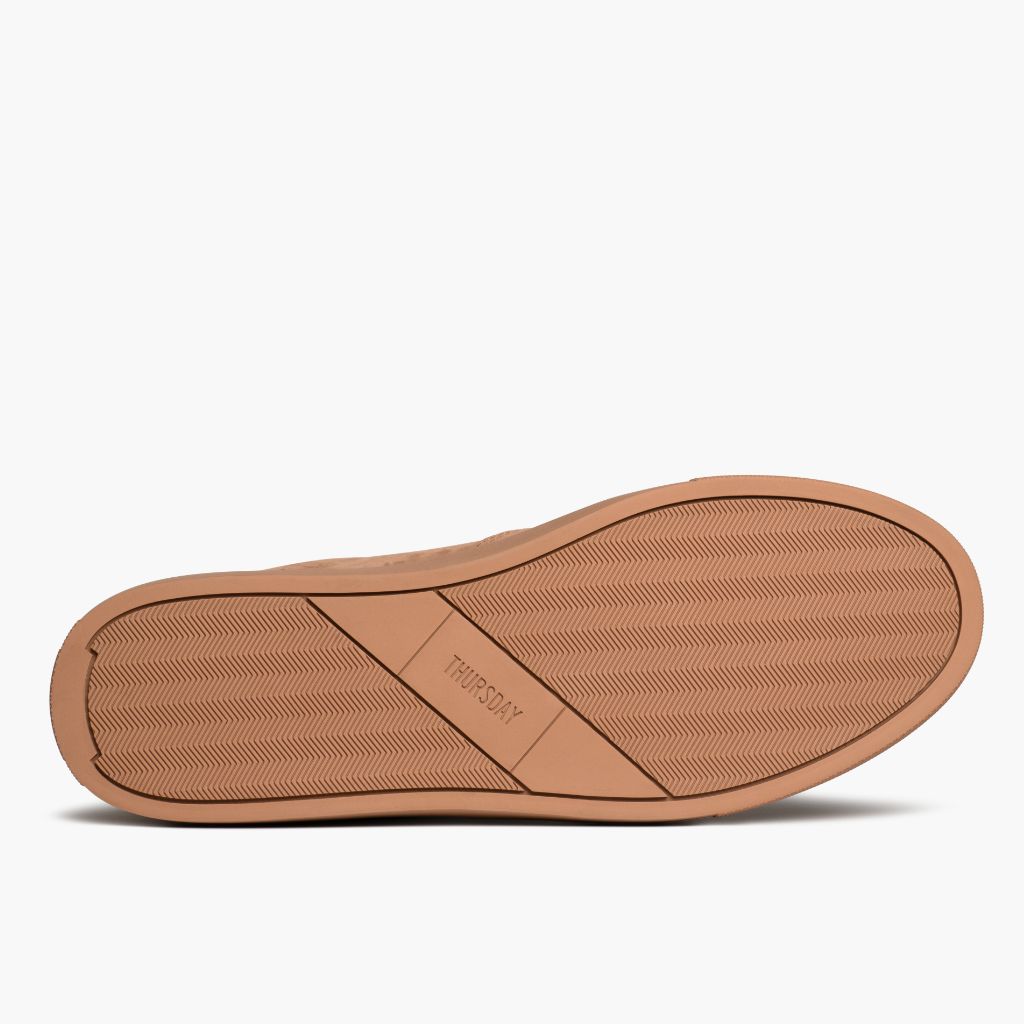 High-Traction Rubber Outsole & Lug Tread Pattern on Court Clay Leather Sneakers