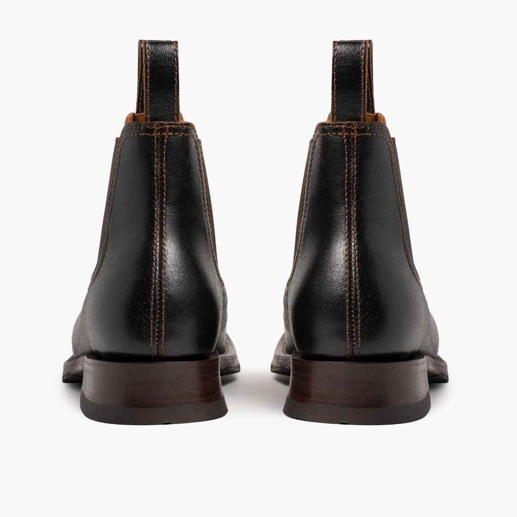 High-Traction Rubber Outsole & Lug Tread Pattern on Journeyman Cacao Leather Boots