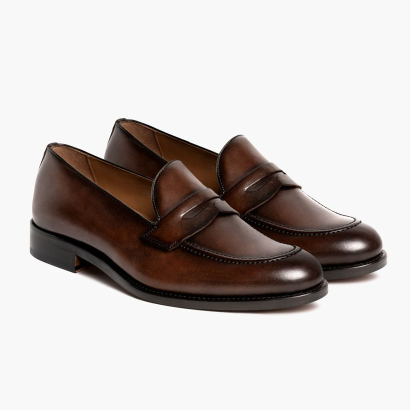 Lincoln Rich Mahogany Leather Sneakers in Classic Full-Grain Leather - Lateral Side Profile View | Buy Online