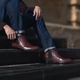 Orlaven Clarkson Chelsea Maroon Leather Boots footwear image 10