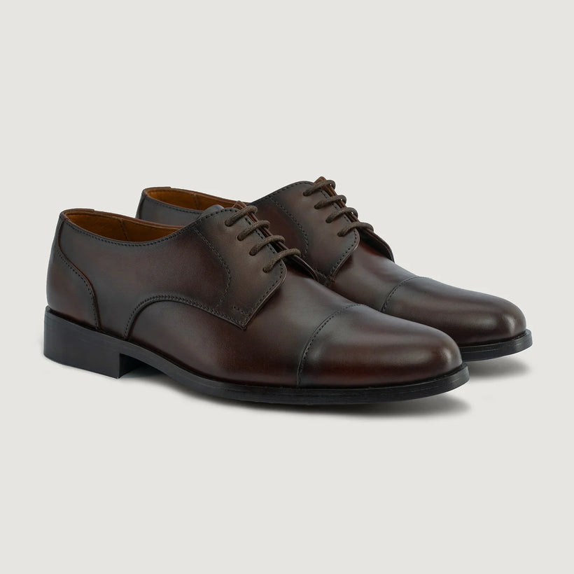 Attorney Derby Burnished Brown Leather Shoes