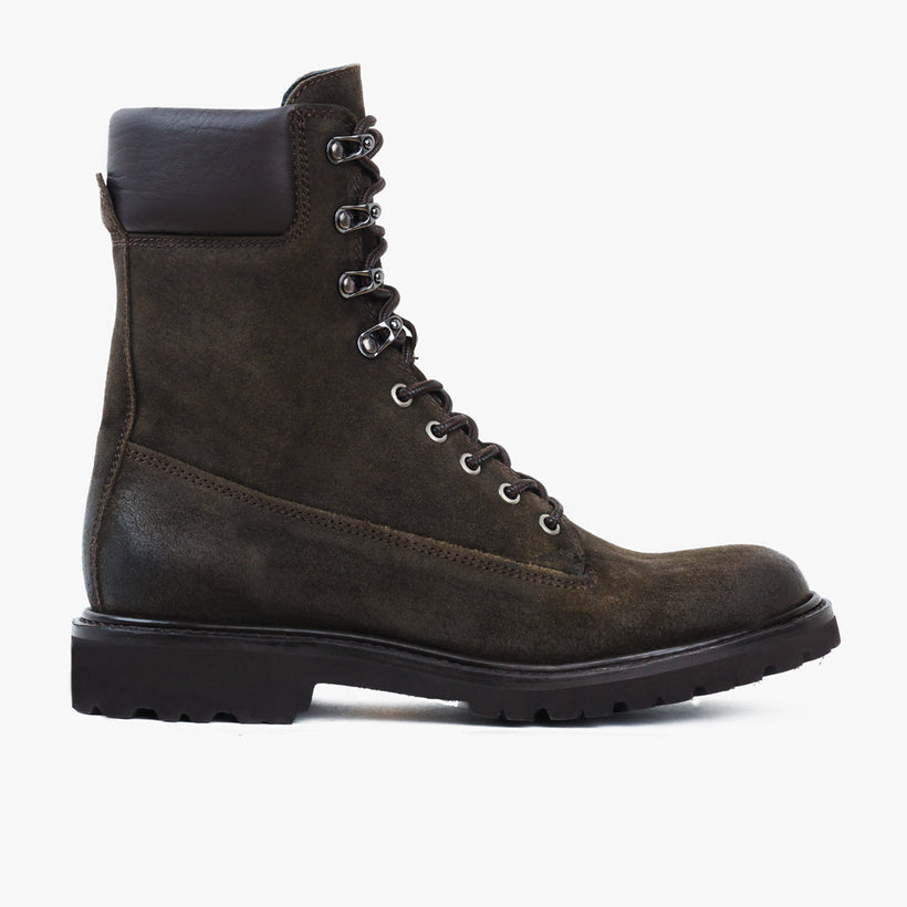 Explorer Dark Olive Suede Leather Boots