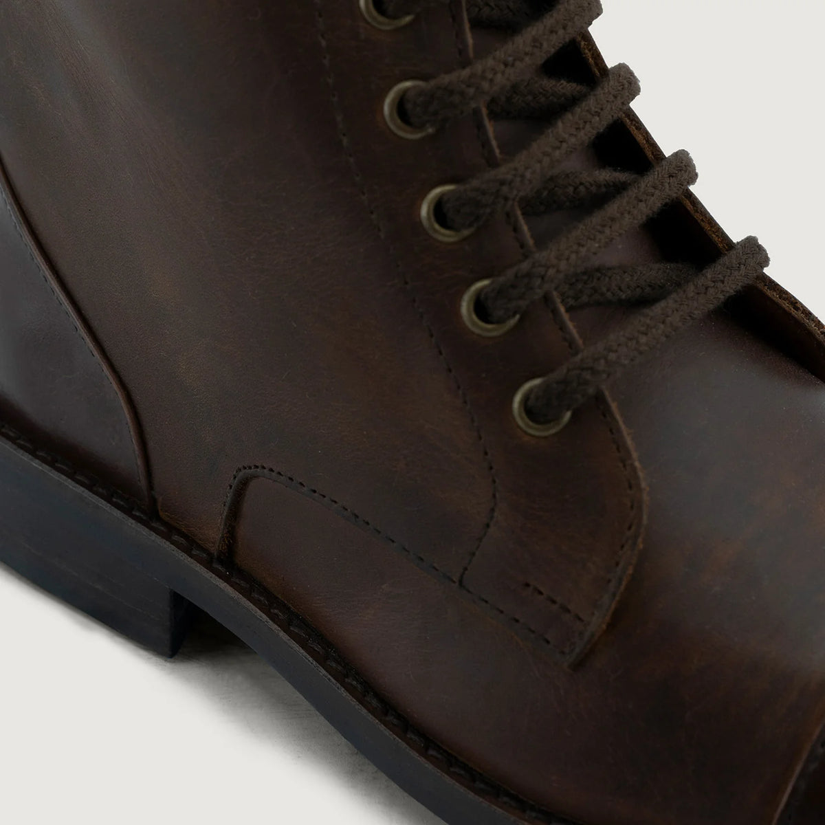 Authentic Full-Grain Leather Grain Depth & Pull-Up Patina Texture Detail