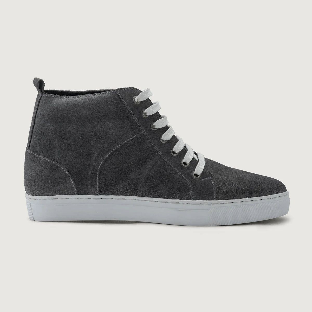 Grey Goatskin Suede Leather Sneakers - Goodyear Welt Construction & Front Toe Box Detail