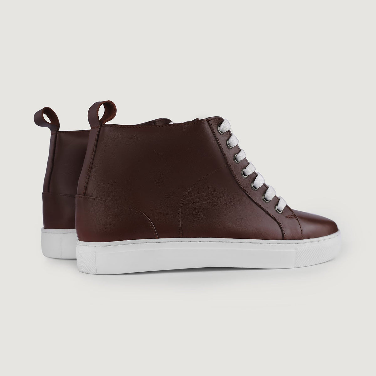 Orlaven Marty High Top Maroon Leather Sneakers footwear image 10