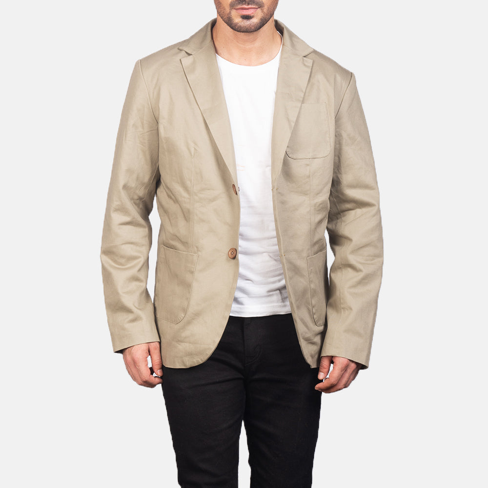 Men's leather blazer category