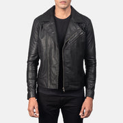 
Men's Danny Quilted Brown Leather Biker Jacket in Distressed Brown Goatskin Leather - Front Profile View & Tailored Silhouette | Buy Online