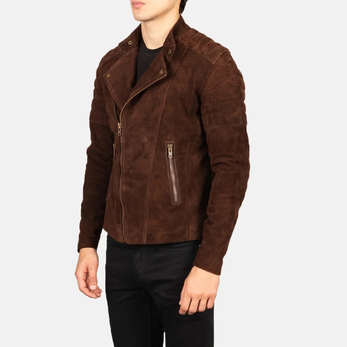 Faisor Mocha Biker Jacket – alternate product view 2