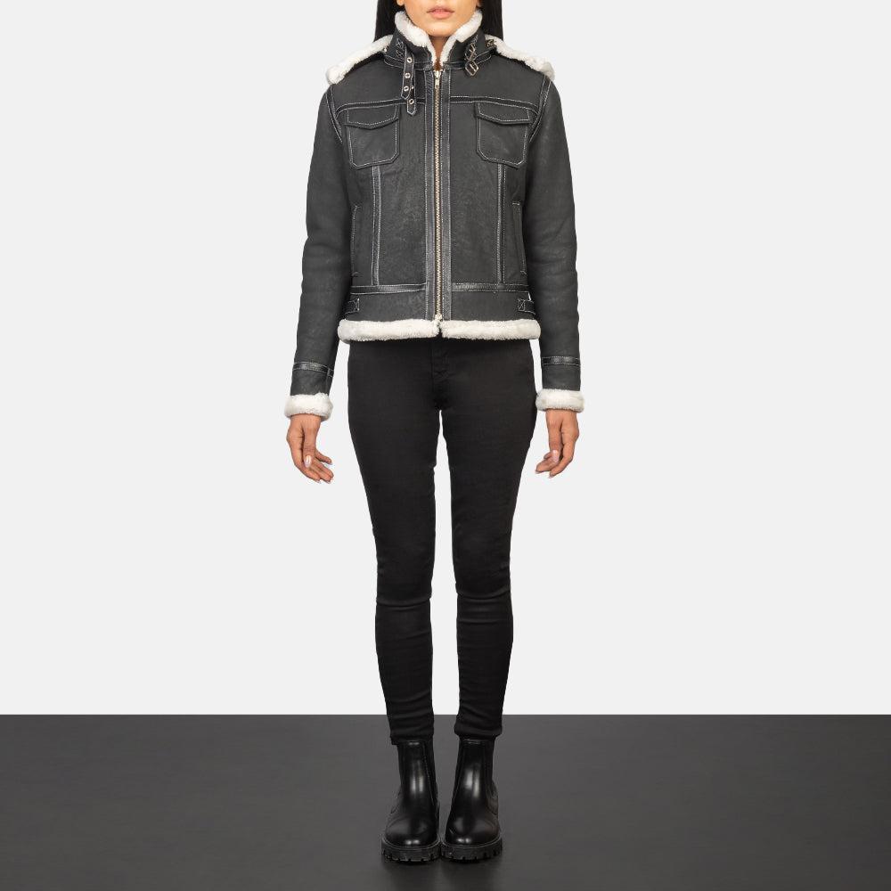 Fiona Hooded Shearling Jacket – alternate product view 3
