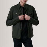 
Irwin Olive Waxed Canvas Field Jacket For Men in Olive Waxed Cotton Canvas - Front Profile View & Tailored Silhouette | Buy Online