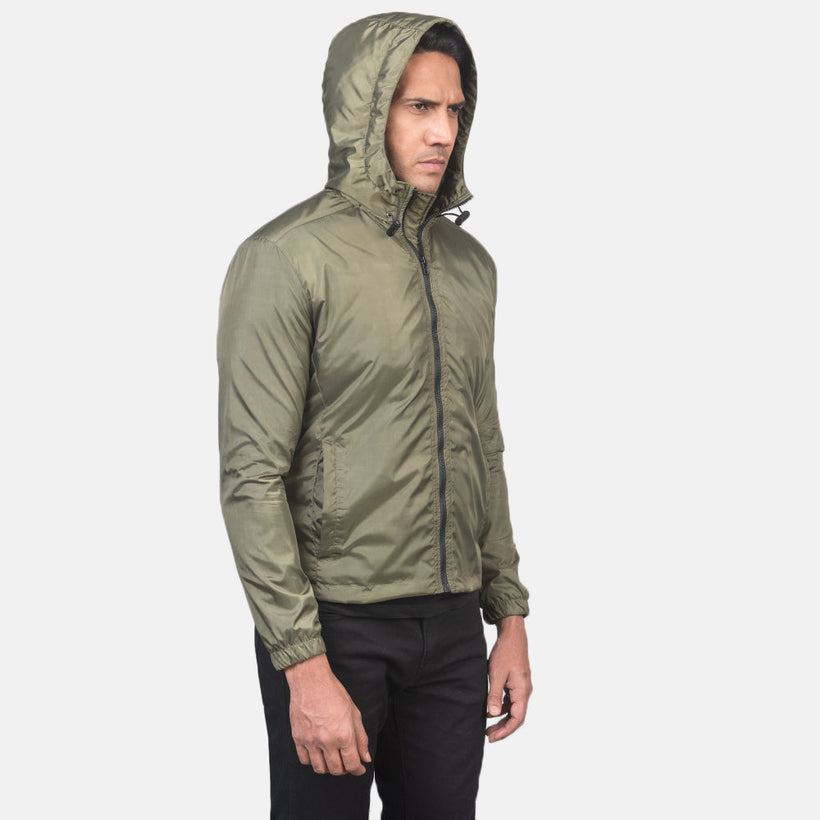 Jimmy Green Hooded Windbreaker Jacket