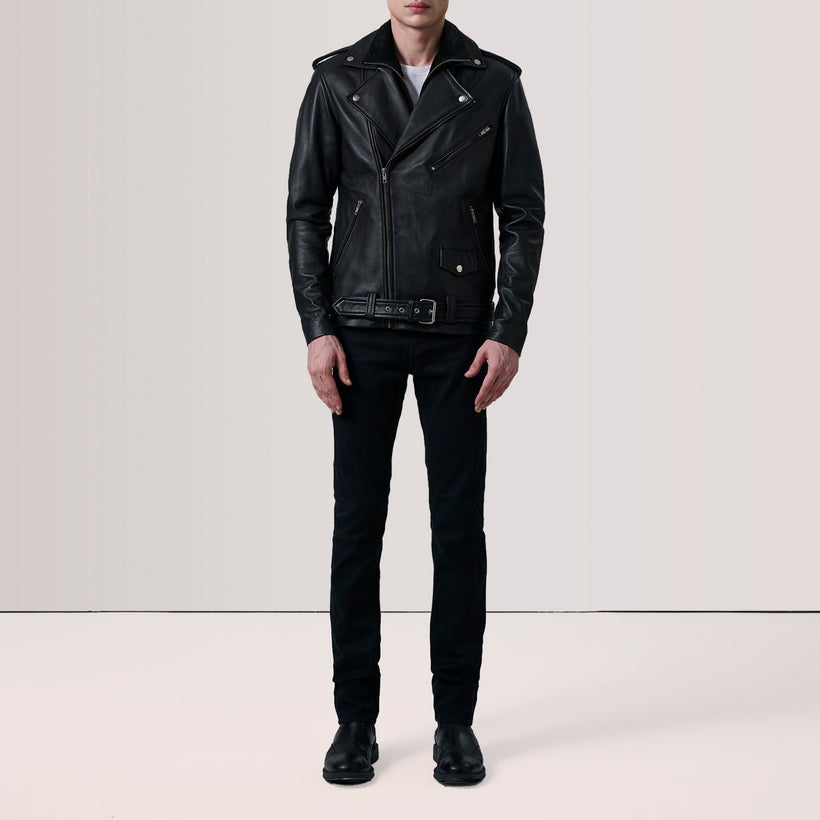 Kole Black Leather Double Rider Jacket