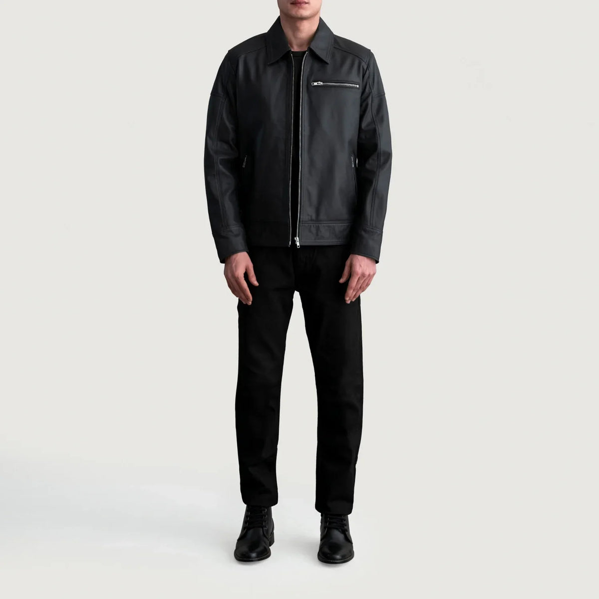Lavendard Leather Biker Jacket – alternate product view 4