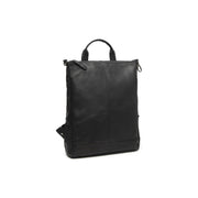 Manchester Full-Grain Leather Backpack - Structured Side Profile Showing Gusset Depth &amp; Expansion Capacity
