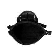 Solid Antique Brass Hardware &amp; Heavy-Duty Dual Zipper Detail on Saar Full-Grain Leather Backpack