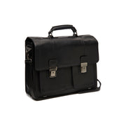 Springfield Full-Grain Leather Briefcase in Classic 100% Full-Grain Leather - Full Exterior Front Profile View | Buy Online