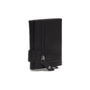 Solid Antique Brass Hardware &amp; Heavy-Duty Dual Zipper Detail on Portland Full-Grain Leather Card Holder