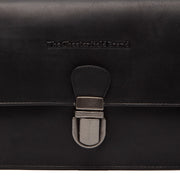 Lucca Full-Grain Leather Crossbody Bag - Structured Side Profile Showing Gusset Depth &amp; Expansion Capacity