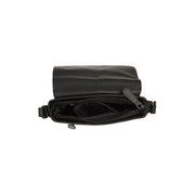 Solid Antique Brass Hardware &amp; Heavy-Duty Dual Zipper Detail on Lucian Full-Grain Leather Crossbody Bag