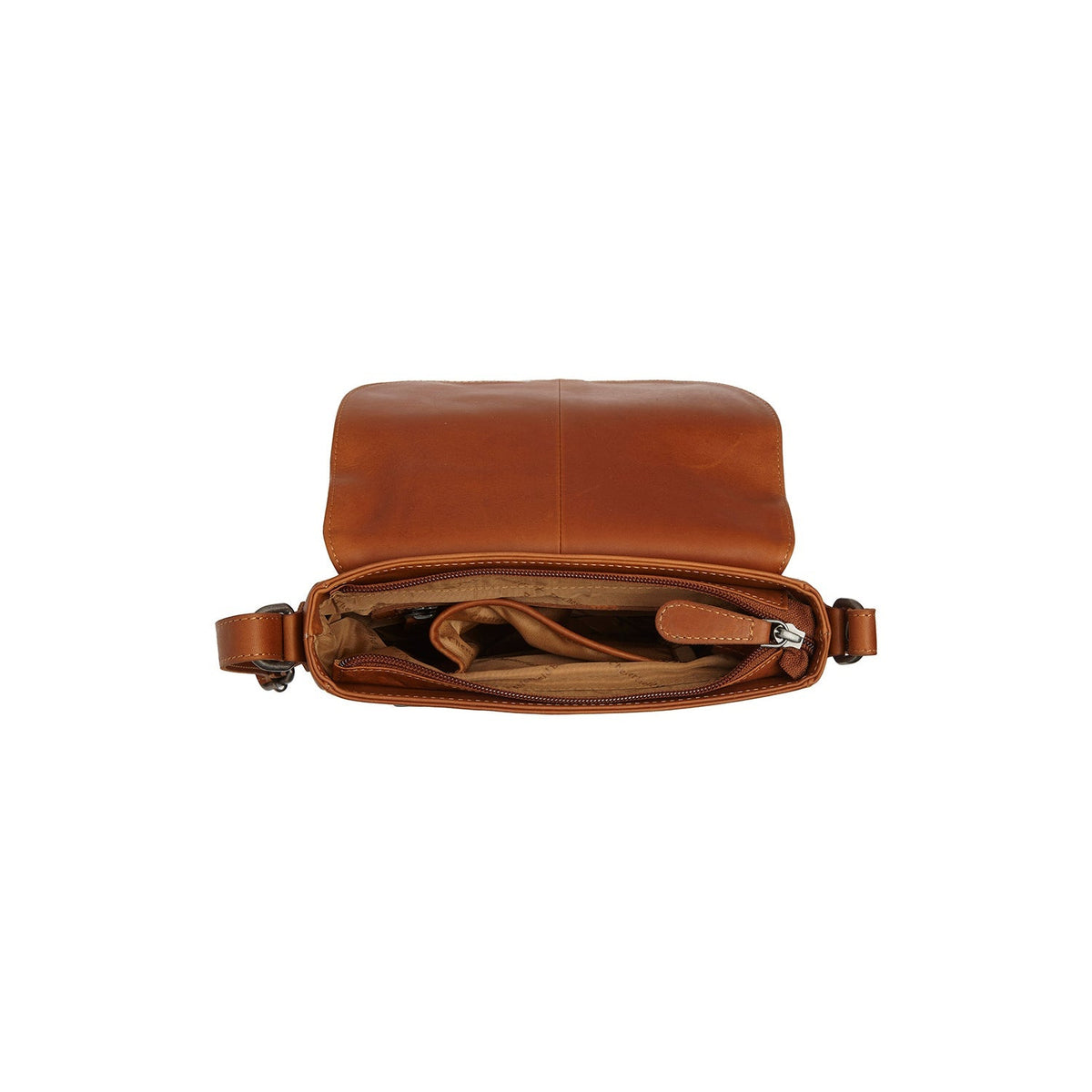 Cognac Leather Crossbody Bag Lucian, detail view 1