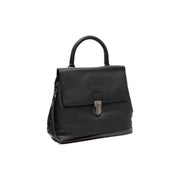 Angera Full-Grain Leather Handbag in Classic 100% Full-Grain Leather - Front Profile View &amp; Tailored Silhouette | Buy Online