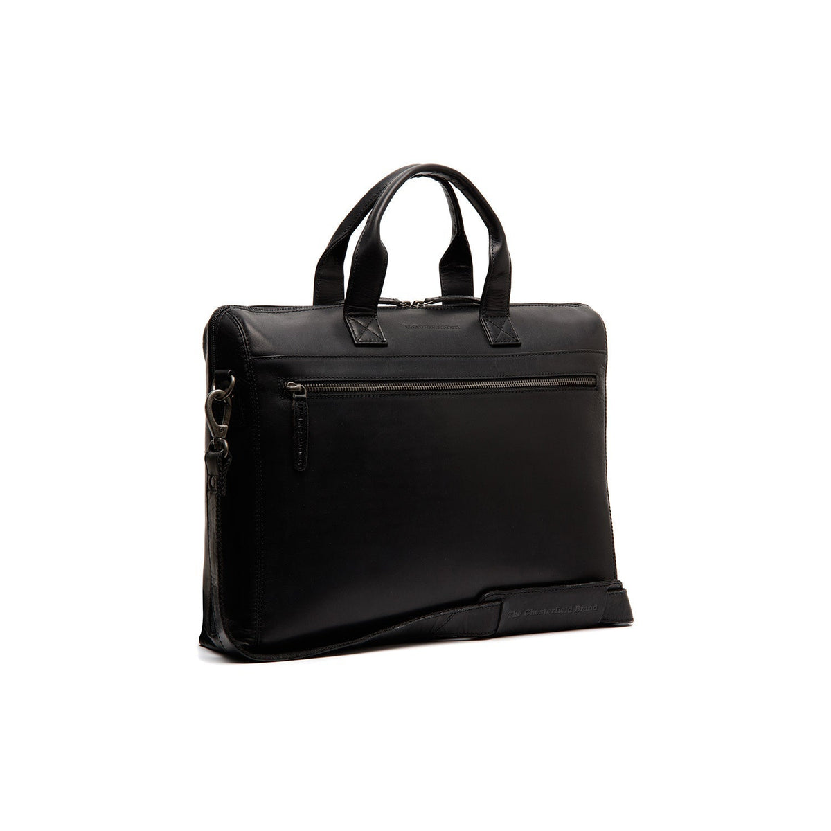 Levanto Full-Grain Leather Laptop Bag in Classic 100% Full-Grain Leather - Full Exterior Front Profile View | Buy Online