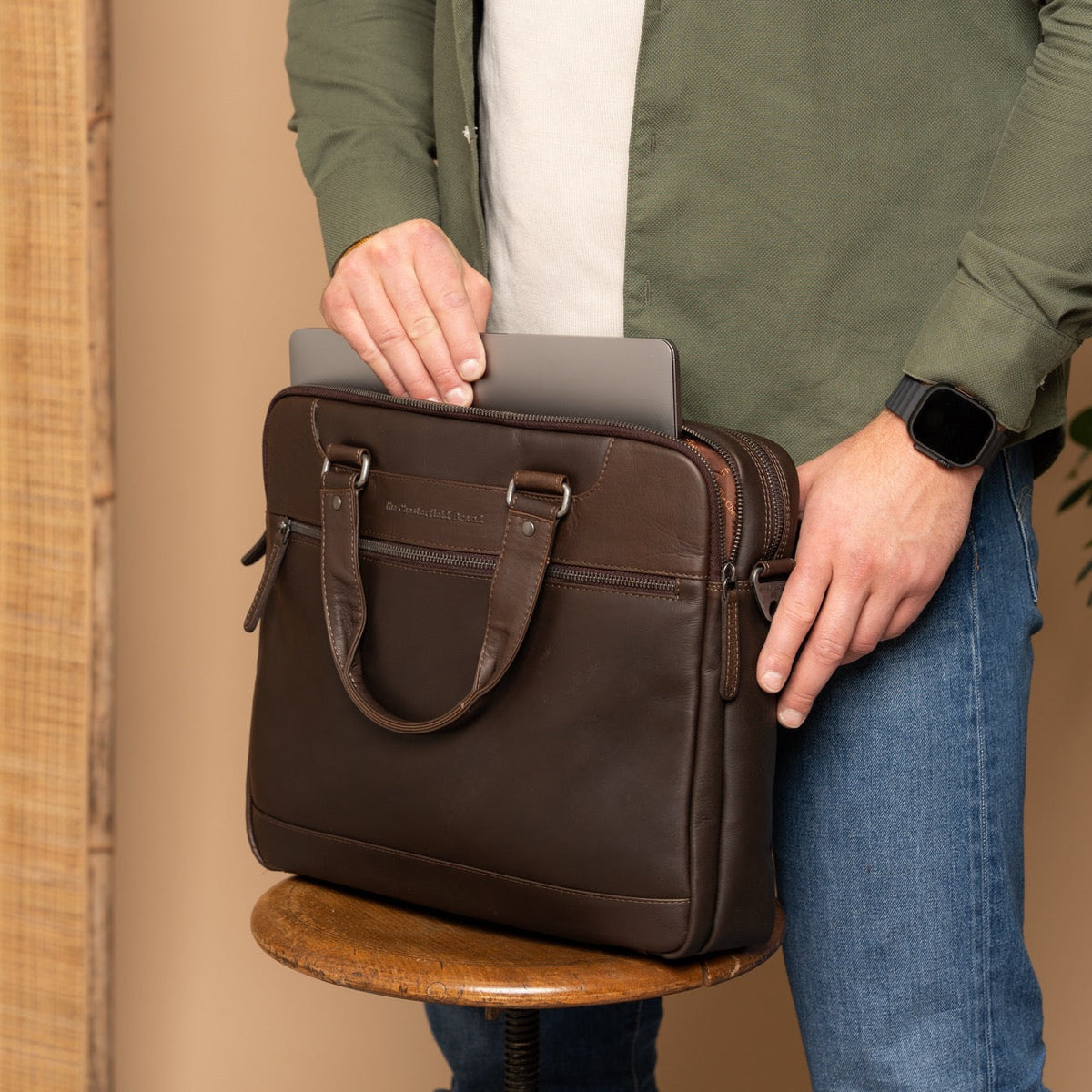 Montara Full-Grain Leather Laptop Bag – alternate product view 3