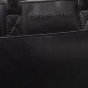 
Solid Antique Brass Hardware & Heavy-Duty Dual Zipper Detail on Tilbury Full-Grain Leather Laptop Bag