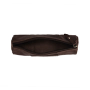 Tailored Rib Cuffs &amp; Hem Craftsmanship Construction Detail on Leather Pencil Case Lea