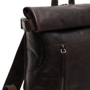 Mazara Full-Grain Leather Roll-top Backpack – alternate product view 2