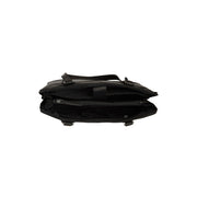 Solid Antique Brass Hardware &amp; Heavy-Duty Dual Zipper Detail on Branson Full-Grain Leather Shoulder Bag