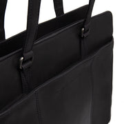 Fidenza Full-Grain Leather Shoulder Bag - Structured Side Profile Showing Gusset Depth &amp; Expansion Capacity