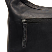 Olvia Full-Grain Leather Shoulder Bag - Structured Side Profile Showing Gusset Depth &amp; Expansion Capacity