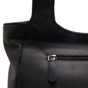 
Tofino Full-Grain Leather Shoulder Bag - Structured Side Profile Showing Gusset Depth & Expansion Capacity