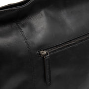 Zira Full-Grain Leather Shoulder Bag - Structured Side Profile Showing Gusset Depth &amp; Expansion Capacity