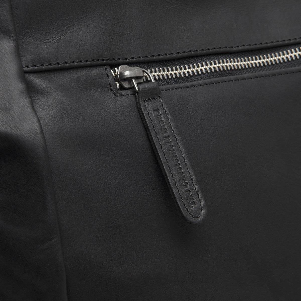 Solid Antique Brass Hardware &amp; Heavy-Duty Dual Zipper Detail on Berlin Full-Grain Leather Tote Bag