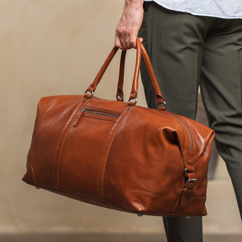 Cavoli Full-Grain Leather Weekender Bag