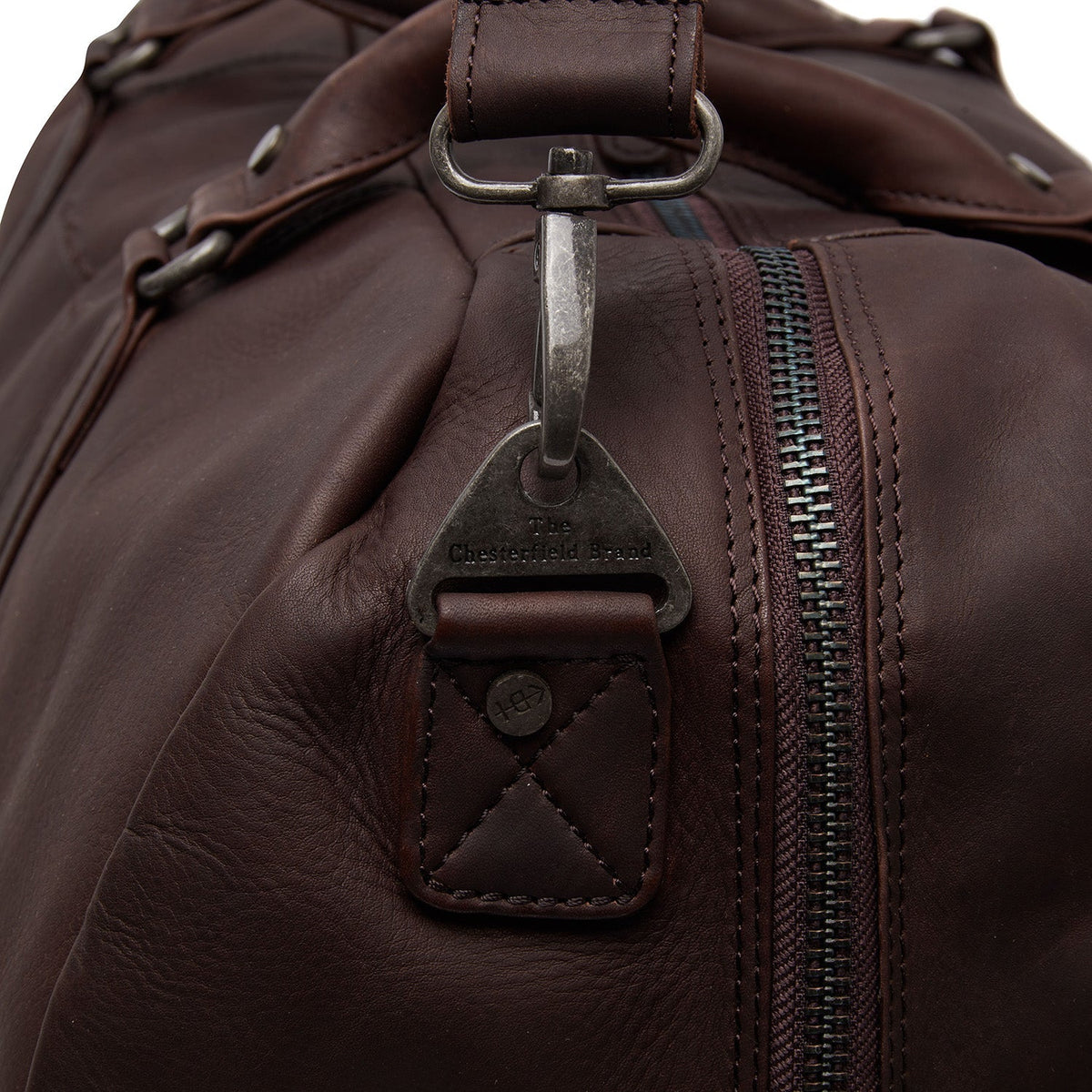 
Brown Leather Weekender Bag Melbourne, detail view 1