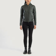 Luna Hooded Leather Bomber Jacket – alternate product view 3