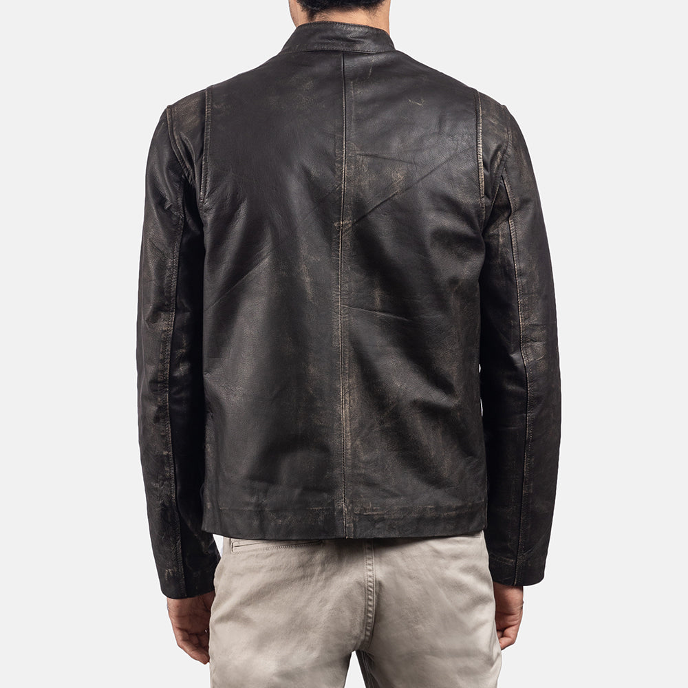 Rustic Leather Biker Jacket – alternate product view 5