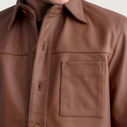 Authentic Cowhide Leather with Semi-Aniline Finish Grain Texture &amp; Heavy-Duty Seam Stitching Detail