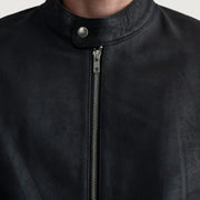 Authentic Sheepskin Leather with Aniline Finish Grain Texture &amp; Heavy-Duty Seam Stitching Detail